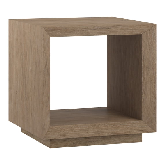 Evelyn&Zoe Tannen 22" Wide Rectangular Side Table, Antiqued Gray Oak