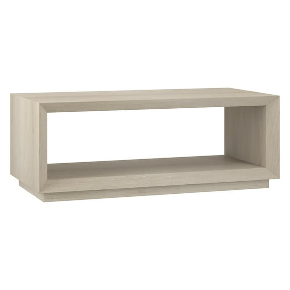 Evelyn&Zoe Tannen 48" Wide Rectangular Coffee Table, Alder White