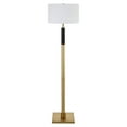 thumbnail image 1 of Evelyn&Zoe Teagan Two-Tone Floor Lamp with Fabric Shade, Brass/Black/White, 1 of 9