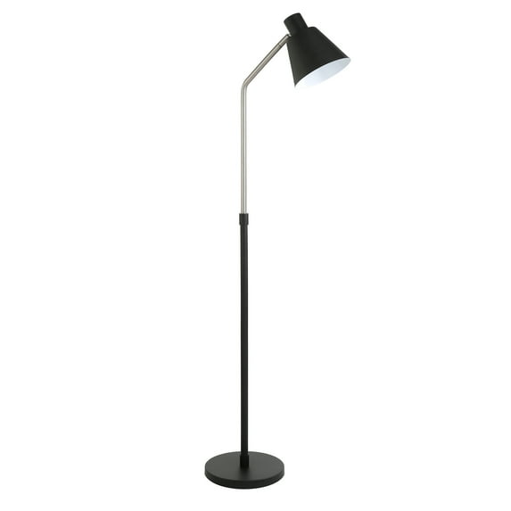 Evelyn&Zoe Traditional 63 in 1-Light Adjustable Height Floor Lamp, Black