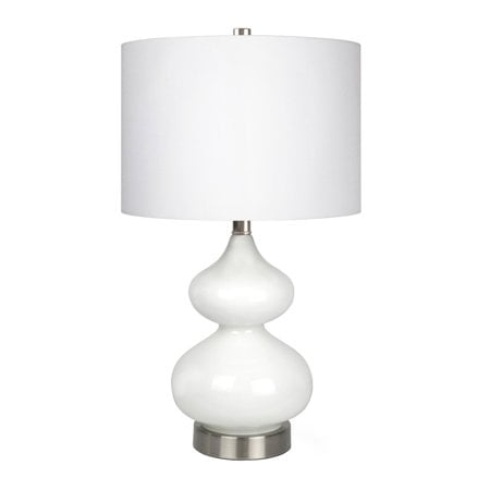 Evelyn&Zoe Traditional Metal Table Lamp with Satin Nickel Accents