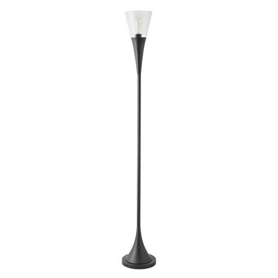 Evelyn&Zoe Traditional Metal Torchiere Floor Lamp