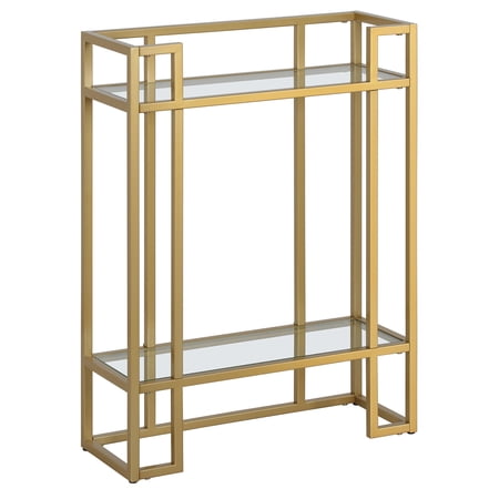 Evelyn&Zoe Uriel 22" Wide Rectangular Console Table, Brass