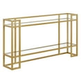 thumbnail image 1 of Evelyn&Zoe Uriel 52" Wide Rectangular Console Table, Brass, 1 of 5