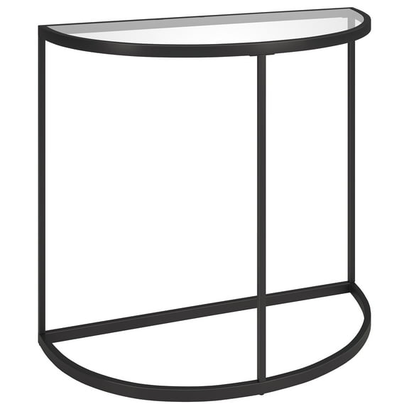 Evelyn&Zoe Verlaine 32" Wide Demilune Console Table, Blackened Bronze