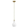 thumbnail image 1 of Evelyn&Zoe Verona 7" Wide Pendant with Glass Shade in Brushed Brass/White Milk, 1 of 9