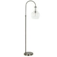 thumbnail image 1 of Evelyn&Zoe Verona Arc Floor Lamp with Glass Shade, Brushed Nickel/Seeded, 1 of 10