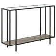 thumbnail image 1 of Evelyn&Zoe Vireo 42" Wide Rectangular Console Table with MDF Shelf, Blackened Bronze/Gray Oak, 1 of 10