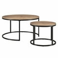 thumbnail image 1 of Evelyn&Zoe Watson Round Nested Coffee Table with MDF Top in Blackened Bronze/Rustic Oak, 1 of 9