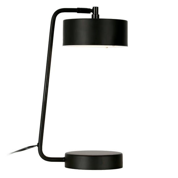 Evelyn&Zoe Wegner 18.5" Tall Integrated LED Table Lamp with Metal Shade in Blackened Bronze/Blackened Bronze