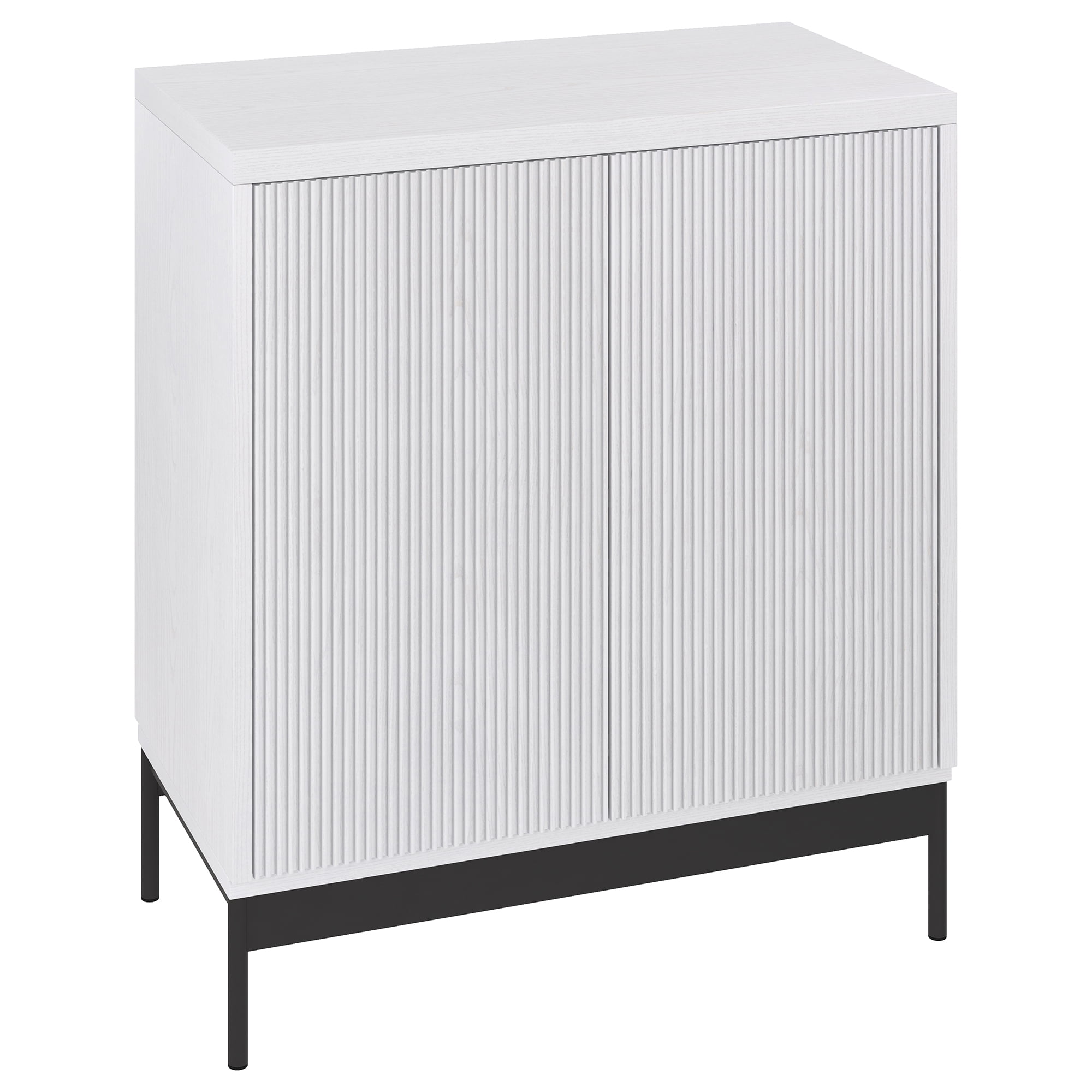 Whitman 28" White Ridged MDF Accent Cabinet with Adjustable Shelving
