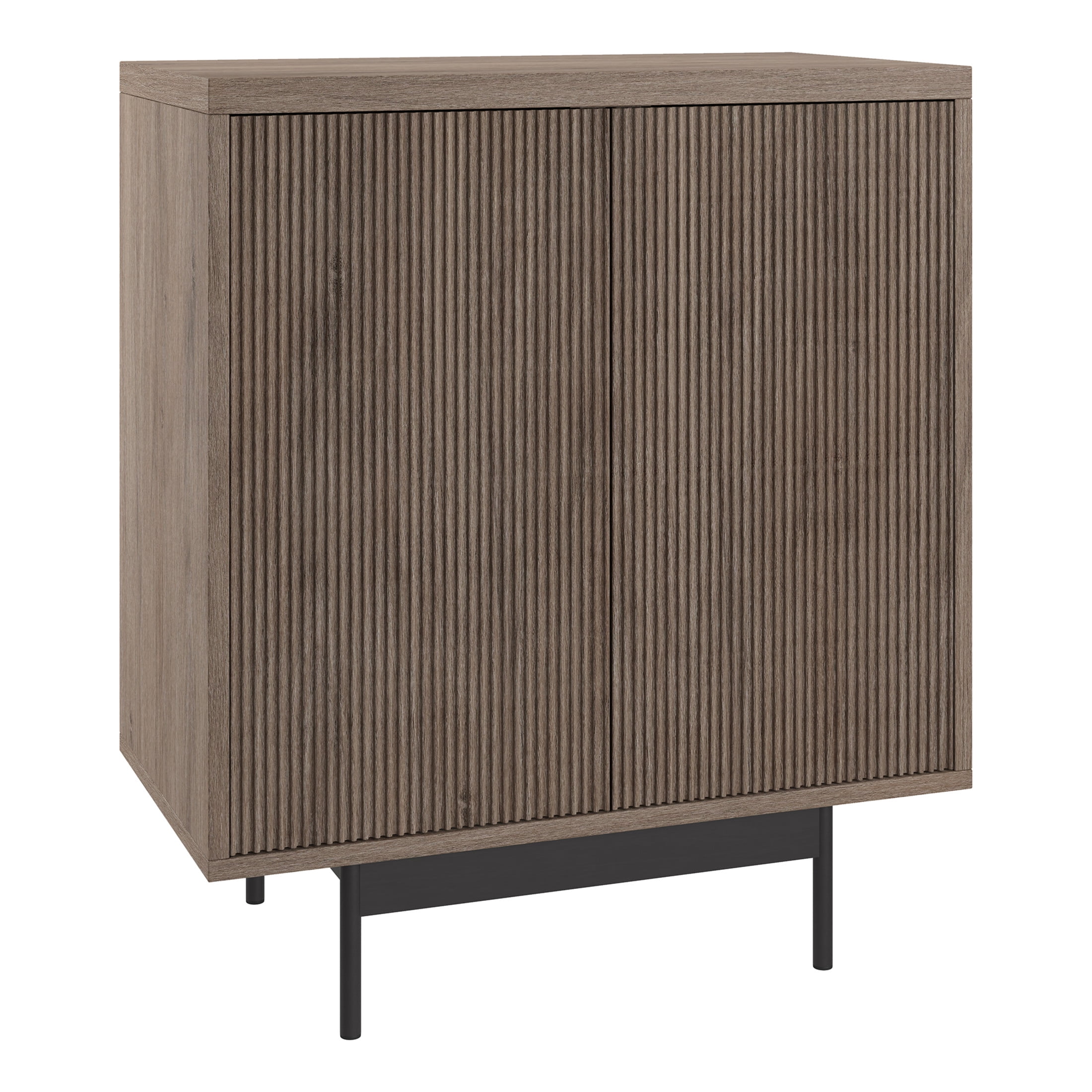 Evelyn&Zoe Modern/Contemporary 28" Wide Antiqued Gray Oak Accent Cabinet