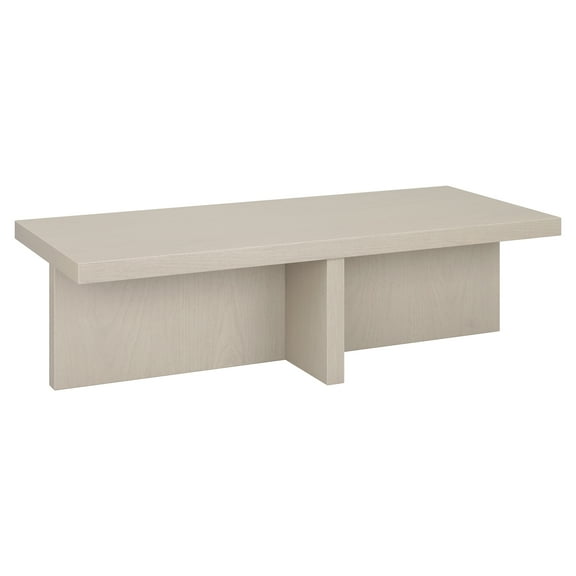 Evelyn&Zoe Wide Alder Scandinavian Fiberboard Coffee Table, White
