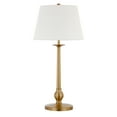 thumbnail image 1 of Evelyn&Zoe Wilmer 28" Tall Table Lamp with Fabric Shade, Brass/White, 1 of 8