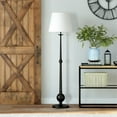 thumbnail image 1 of Evelyn&Zoe Wilmer 68" Tall Floor Lamp with Fabric shade in Blackened Bronze/White, 1 of 12