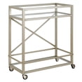 thumbnail image 1 of Evelyn&Zoe Wilson 30" Wide Rectangular Bar Cart, Satin Nickel, 1 of 7