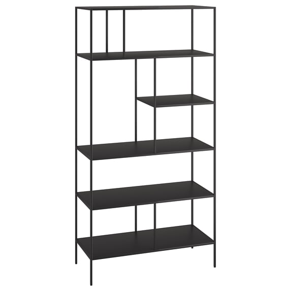 Evelyn&Zoe Winslow 72" Tall Rectangular Bookcase, Blackened Bronze