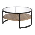 thumbnail image 1 of Evelyn&Zoe Winston 34.75" Wide Round Coffee Table, Blackened Bronze/Rustic Oak, 1 of 7