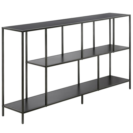Evelyn&Zoe Winthrop 52" Wide Rectangular Console Table, Gunmetal Gray
