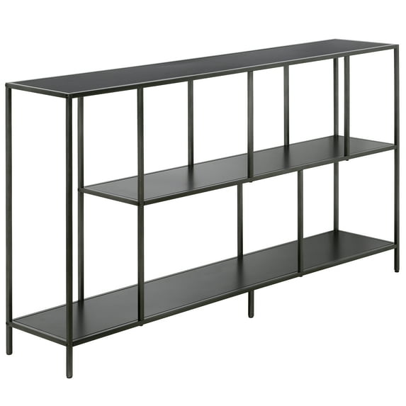 Evelyn&Zoe Winthrop 52" Wide Rectangular Console Table, Gunmetal Gray