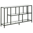 thumbnail image 1 of Evelyn&Zoe Winthrop 52" Wide Rectangular Console Table with Glass Shelves, Blackened Bronze, 1 of 7