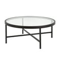 thumbnail image 1 of Evelyn&Zoe Xivil 36" Wide Round Coffee Table with Glass Top, Blackened Bronze, 1 of 8