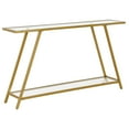 thumbnail image 1 of Evelyn&Zoe Yair 52" Wide Rectangular Console Table, Brass, 1 of 7