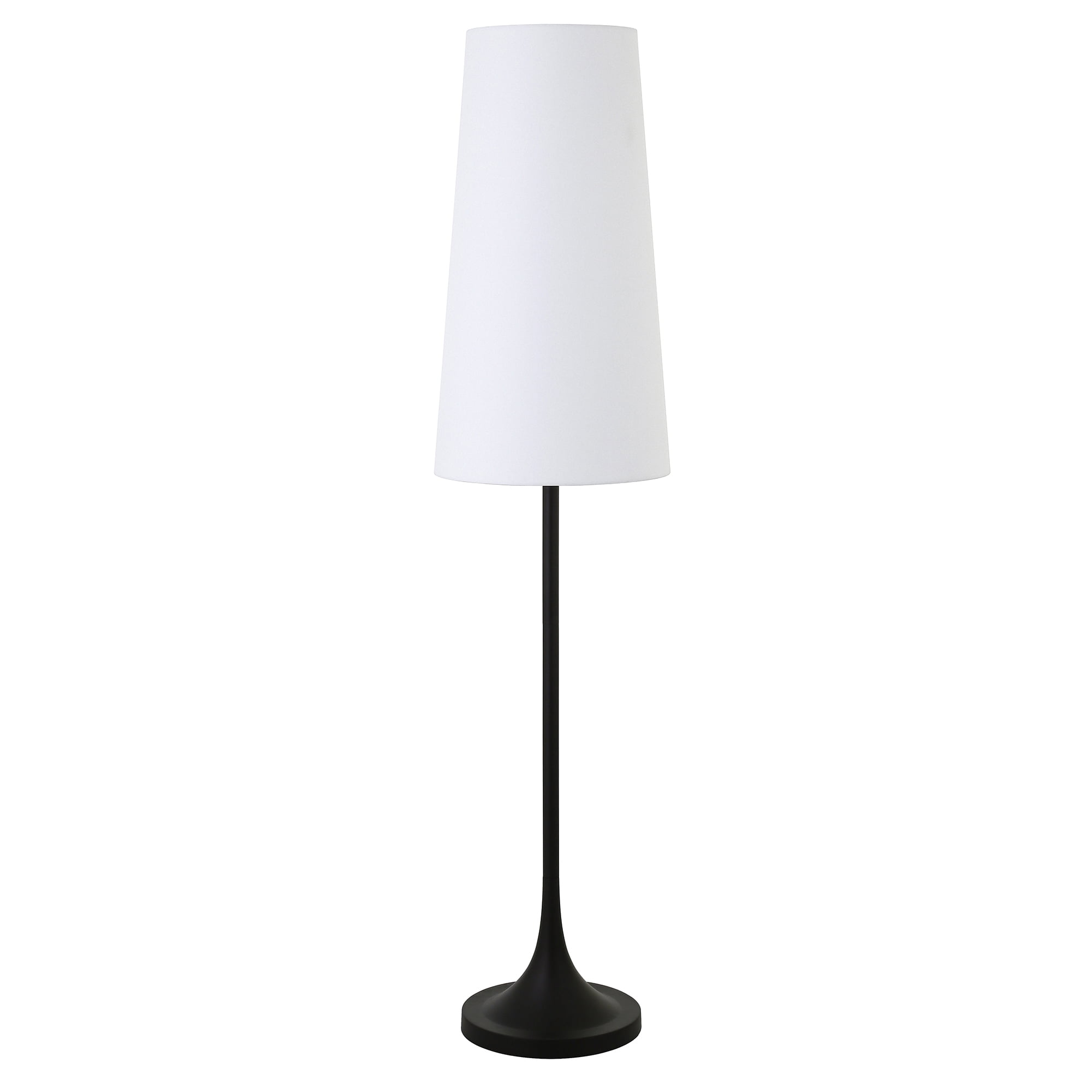Evelyn&Zoe Yana 60" Tall Floor Lamp with Fabric shade in Blackened Bronze/White