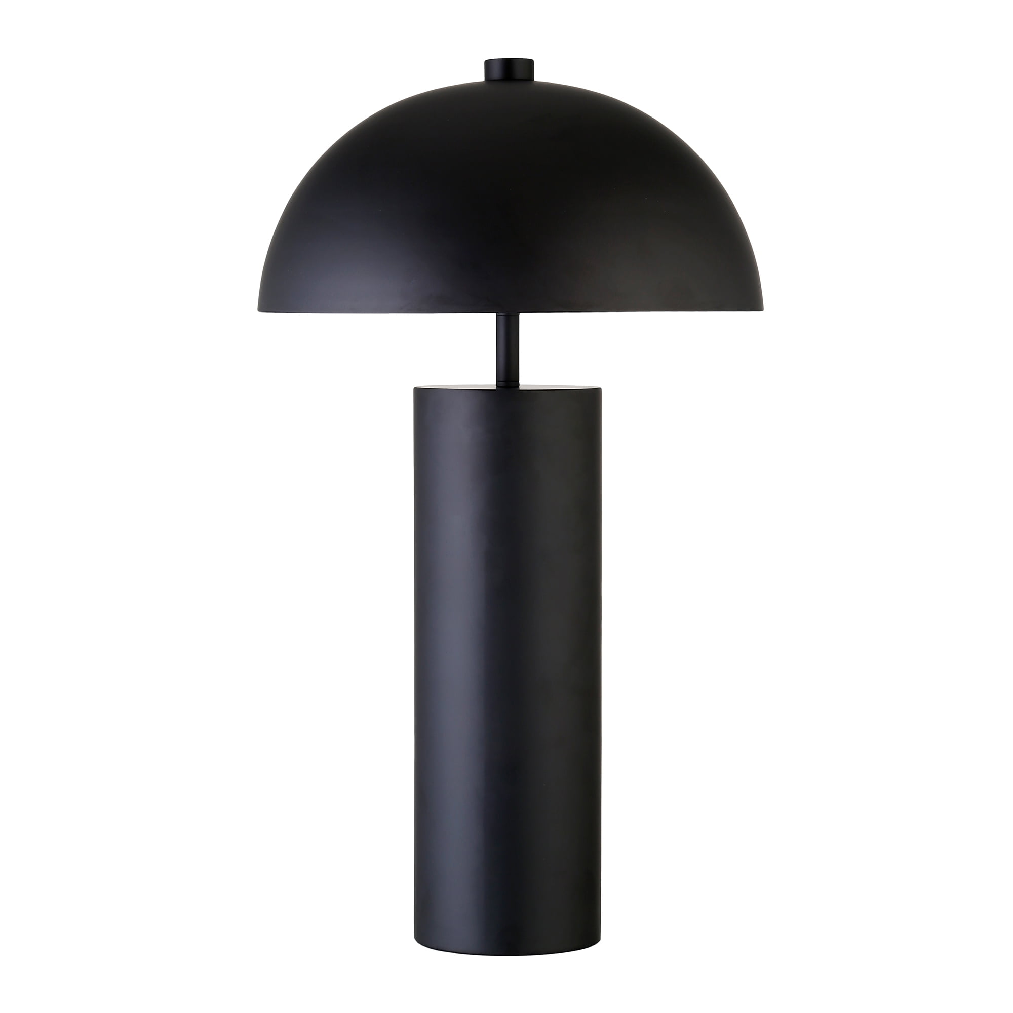 York 27" Blackened Bronze Cylinder Nightstand Lamp with Dome Shade