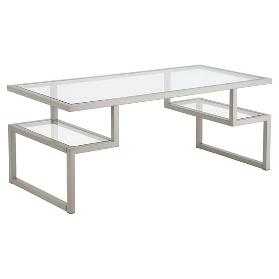 Evelyn&Zoe Zander 45" Wide Rectangular Coffee Table, Nickel