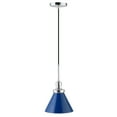 thumbnail image 1 of Evelyn&Zoe Zeno 8.5" Wide Pendant with Metal Shade in Blue/Polished Nickel/Blue, 1 of 6