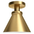 thumbnail image 1 of Evelyn&Zoe Zeno 8.63" Semi Flush Mount with Metal Shade in Brushed Brass/Brushed Brass, 1 of 6