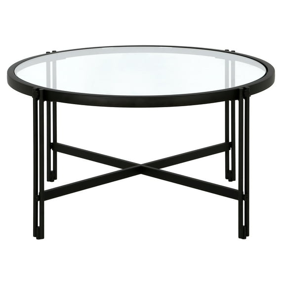 Evelyn&Zoe,ez 32" Wide Round Coffee Table, Blackened Bronze