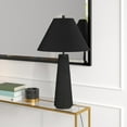 thumbnail image 1 of Evelyn&Zoe,galls 28" Tall Monochrome Table Lamp with Fabric Shade, Matte Black/Black, 1 of 5