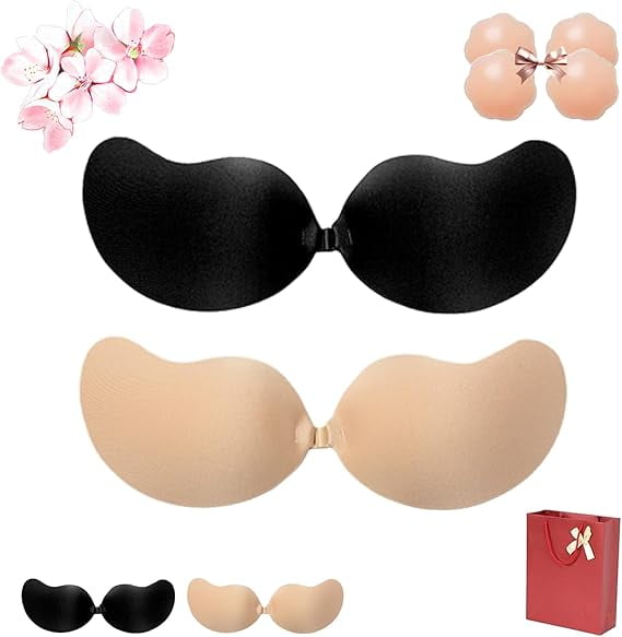 Front Closure Adhesive Invisible Push-Up Bra(2 Pairs) main image 1
