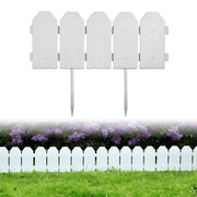 Evelyne Garden Border Edging Wooden Grain Fence Dog Ear Design - Landscaping Fence Liner Lawn Edge Barrier - Decorative Lawn Landscape Panels Elements -Landscaping Edging white, 20ft.