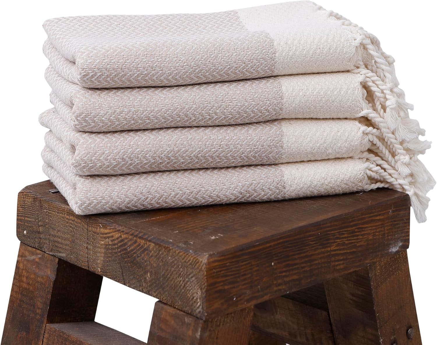 Evelynen Decorative Turkish Hand Towels for Bathroom & Kitchen Set of 4 (16" x 32") Beige - Walmart.com