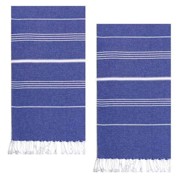 Evelynen Turkish Beach Towels Oversized 39x71 (Set of 2) Dark Blue