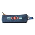 thumbnail image 1 of Evelynn Zipper Vegan Suede Notebook Pouch, 2 x 6.5, Blue with Embroidered Flower | Bundle of 10 Each, 1 of 5