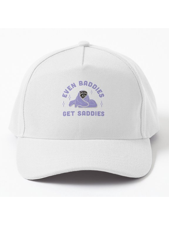 Even Baddies Get Saddies Baseball Cap, Simple Mood Statement Design, Classic Hat
