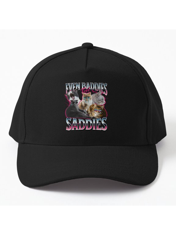Even Baddies Get Saddies Cat Baseball Cap, Feline Statement Design, Classic Everyday Hat