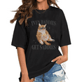 thumbnail image 1 of Even Baddies Get Saddies Print T-shirts Funny Mental Health Graphic Tees Cat Lover Shirts Short Sleeve Casual Tops for Daily Outfits Black,S, 1 of 5