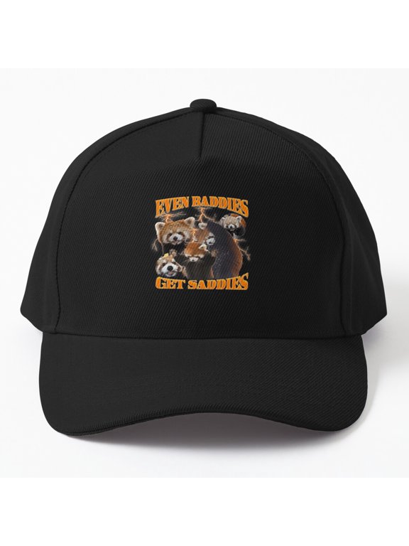 Even Baddies Get Saddies Red Panda Baseball Hat, Animal Mood Quote Design, Classic Cap