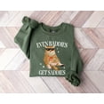 thumbnail image 1 of Even Baddies Get Saddies Sweatshirt Cat Lover Meme Sweater,Military Green color,size 3XL, 1 of 5