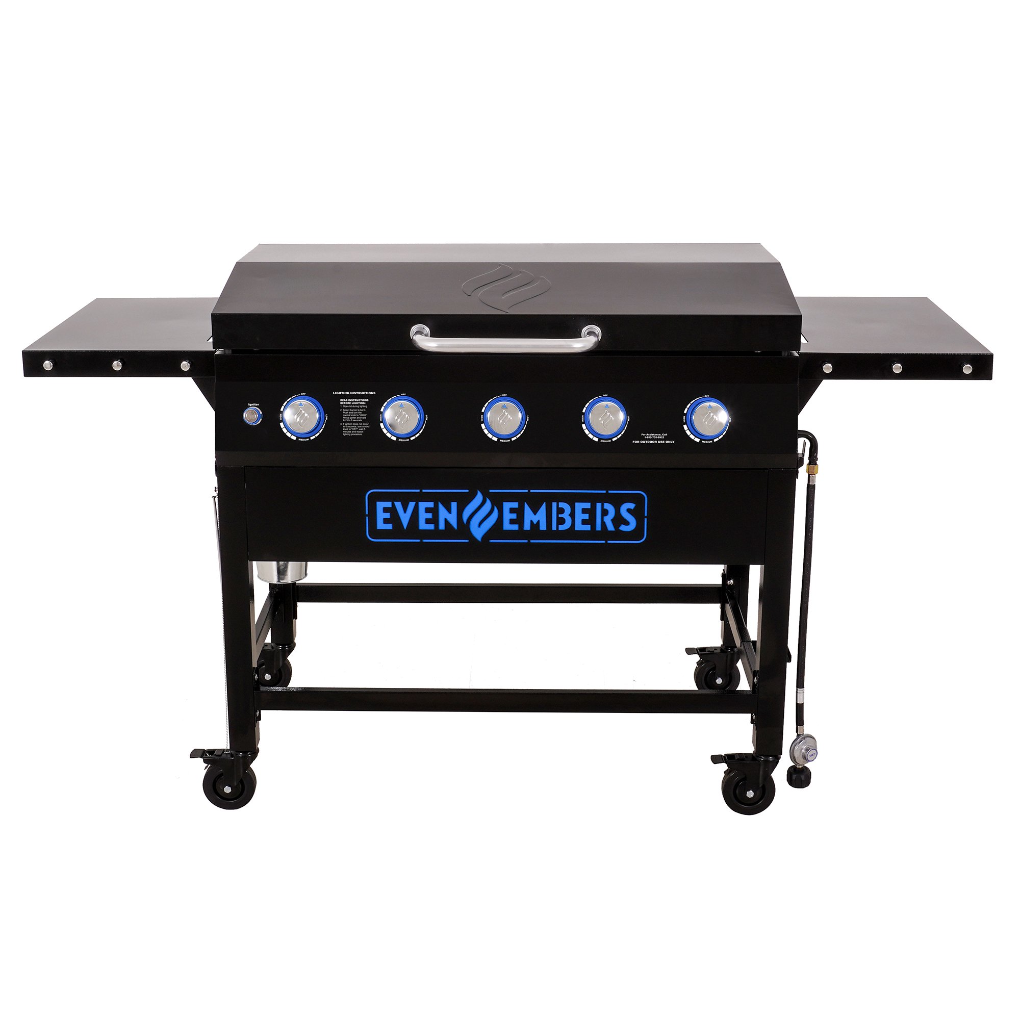 Even Embers Five Burner Gas Griddle with Lid - Walmart.com