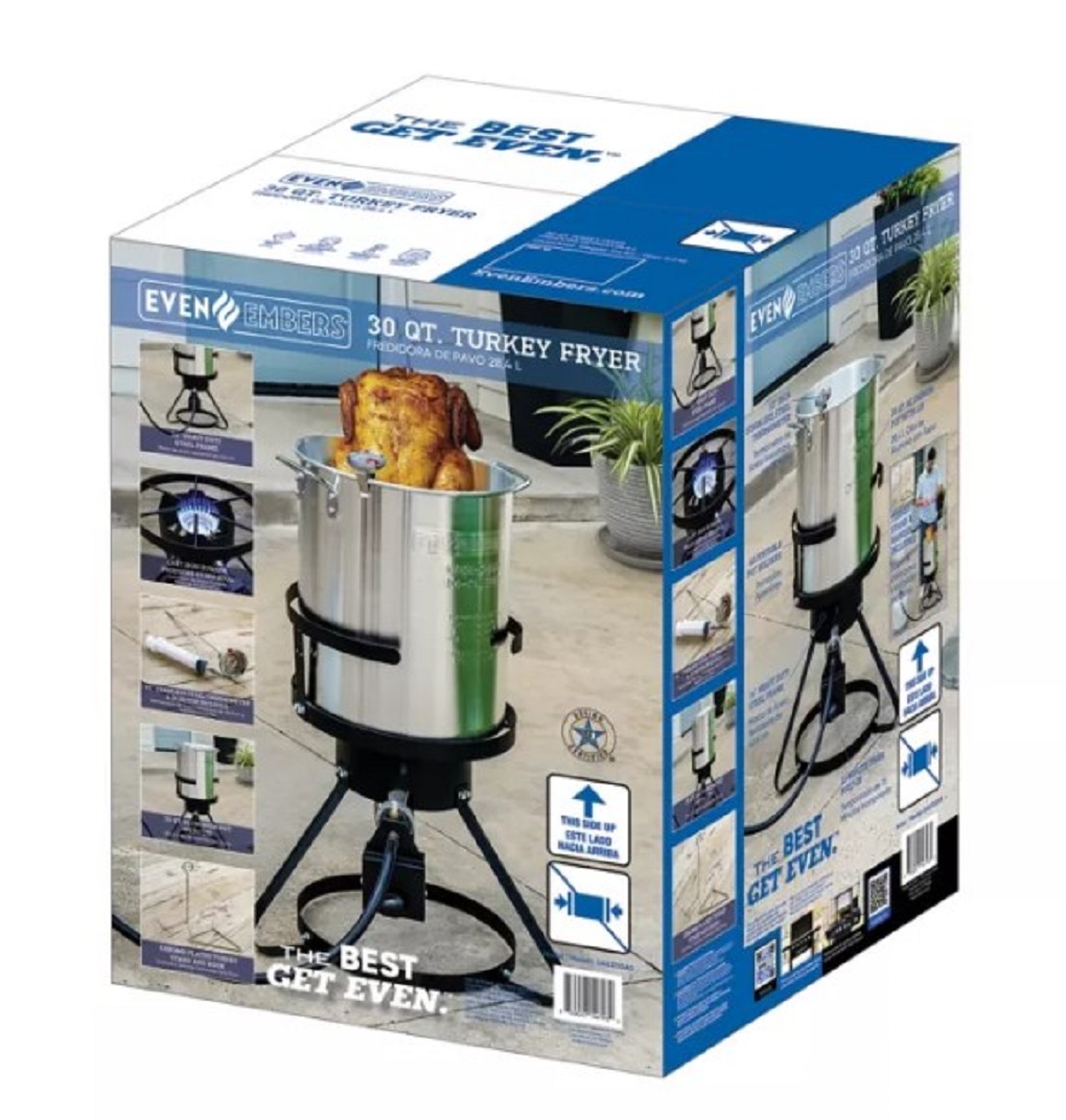 Even Embers GAS3130AS Aluminum Pot Outdoor Turkey Fryer 30 QT