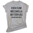 thumbnail image 1 of Even Flow Mozzarella Butterflies Shirt, Unisex Women's Men's Shirt, Lyrics Shirt, 90s Shirt, Grunge Shirt, Heather Gray, Large, 1 of 6