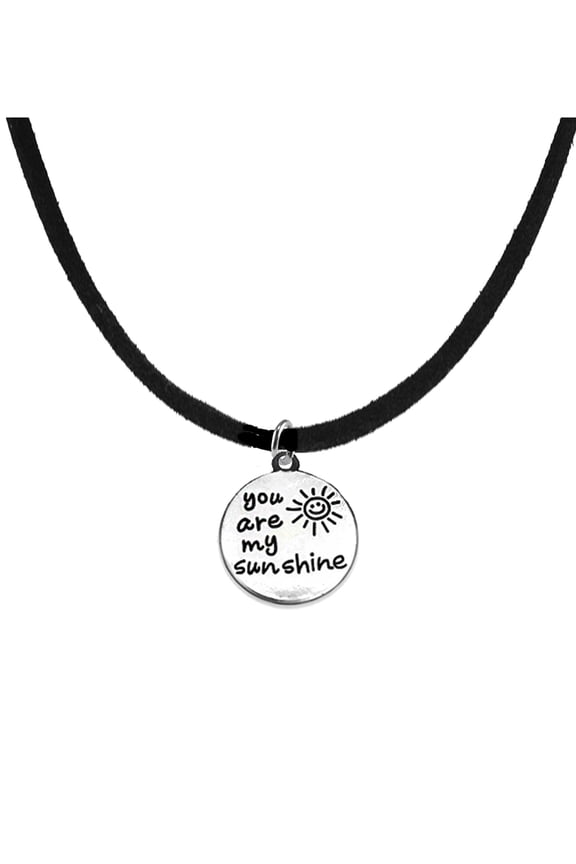 Even A Guy Will Wear It! You Are My Sunshine, On A Genuine Black Suede Adjustable Necklace. Great Gift For A Friend Or Family. Hypoallergenic, No Nickel, Lead Or Cadmium In The Metal. 2024