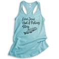 thumbnail image 1 of Even Jesus Had A Fishing Story Tank Top, Ladies Racerback Tank Top, Jesus Fishing Tank, Fishing Tank Top, Cancun, Small, 1 of 3