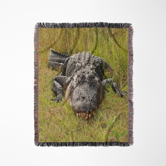 Even Larger Florida Gator, Woven Blanket